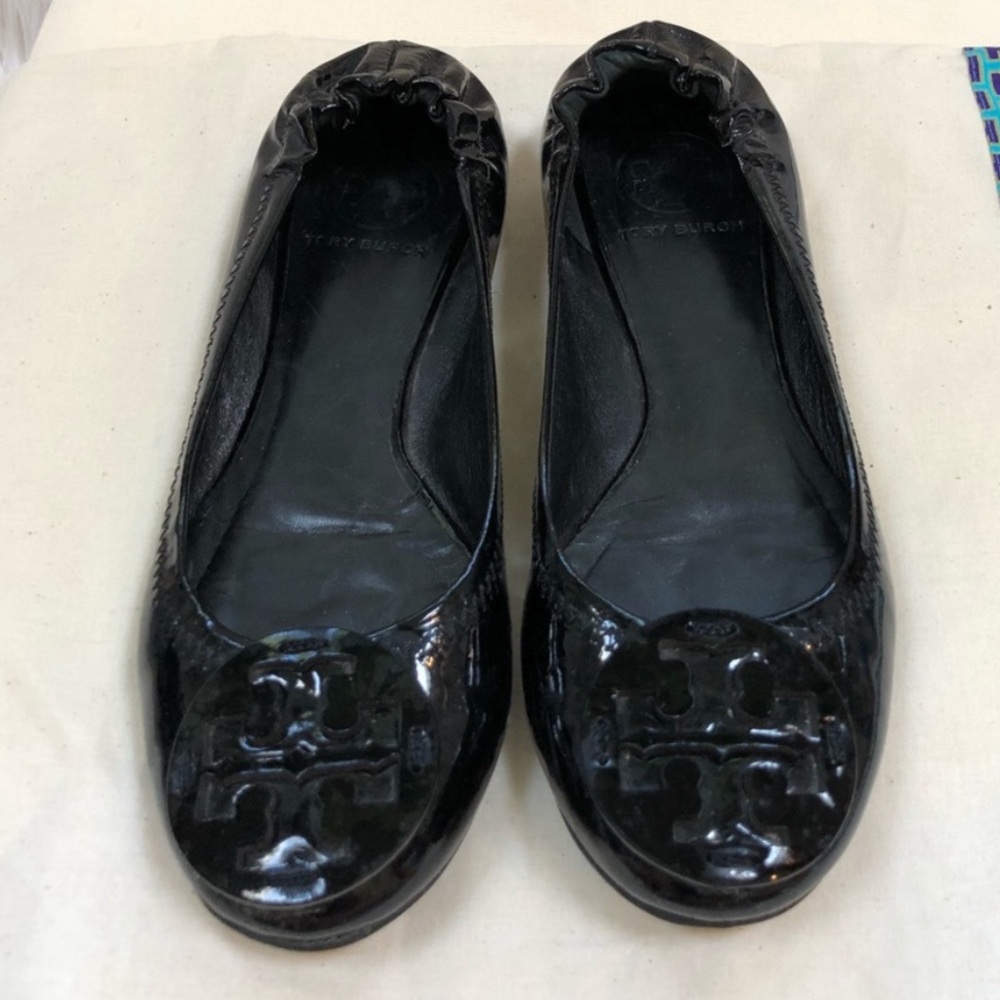 EUC Tory Burch Reva Patent Leather‎ Ballet Flats